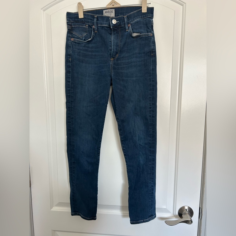 AGOLDE Amour Vert Sophie High Waist Skinny Ankle Crop Denim Jeans size 28